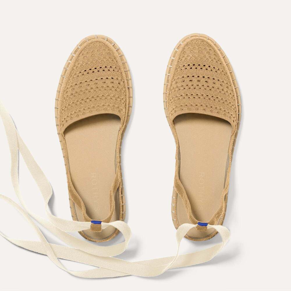 Rothy's The D'Orsay Espadrille - Camel Crochet Size 10.5